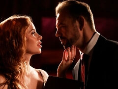 デカチン, デカパイ, フェラチオ, 巨大, 淫乱熟女, オマンコ, 赤毛, 濡れ