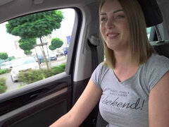 Blowjob, Car, Doggystyle, Natural tits, Outdoor, Short hair, Teen, Tits
