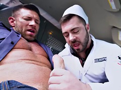 Anal, Cul, Salle de bains, Sucer une bite, En levrette, Homosexuelle, Muscle, Douche