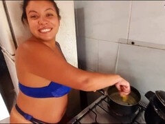 Enthousiasteling, Grote kont, Pijpbeurt, Braziliaans, Bruinharig, Hd, Huisgemaakt, Latijnse vrouw