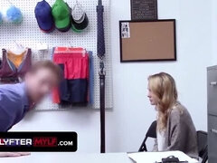 Blonde MILF Lisey Sweet Caught Shoplifting - Security Guard Gives Rough Punishment