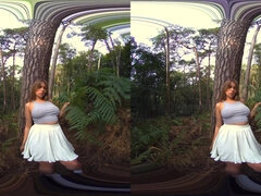 Natalia shows her body in the forest