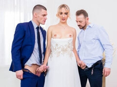 デカ尻, デカチン, ブロンド, フェラチオ, 結婚, 自然山雀, 三人, オッパイの