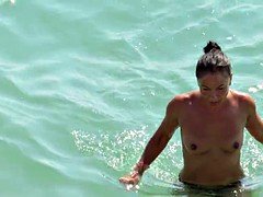 Amateur, Beach, Big tits, Milf, Voyeur, Wife