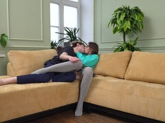 フェラチオ, バック, 指いじり, 眼鏡, オーガズム, ストッキング, ティーン, オッパイの