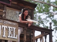 Cowboy visits a brothel and fucks a perfect blonde babe