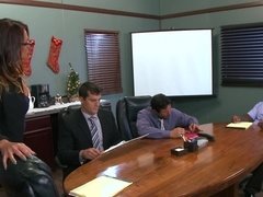 アナル, デカパイ, 茶髪の, 巨乳な, 中出し, ダブル開発, オフィス, 締まりの良い