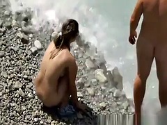 ビーチ, デカチン, 彼女, オナニー, ヌード, 公共