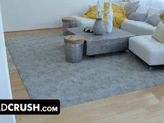 Beautiful Teen With Perfect Natural Boobs Caught Her Stepdad Wanking While Watching Her