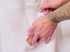 Kont, Grote mammen, Pijpbeurt, Bruinharig, Rondborstig, Sperma shot, Fetisj, Natuurlijke tieten