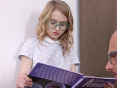 美女, デカチン, フェラチオ, 開帳, パンティ, 馬乗り, 剃毛, ガリガリ