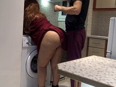 Chubby mom and step son, big butts, hand-job