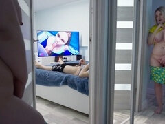 Leie, Grosser schwanz, Paar, Fingern, Selbstgemacht, Orgasmus, Erotischer film, Spanner