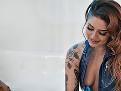 Anaal, Pijpbeurt, Schattig, Zwart, Interraciaal, Tatoeage, Strak, Tieten likken