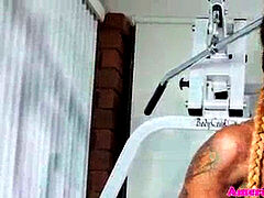 Bailar, Sucio, Ébano, Gimnasio, Masturbación, Transexual, Solo, Tatuaje