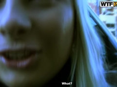 Blond, Gek, Masturbatie, Buiten, Doordringend, Openbaar, Slikken, Trio