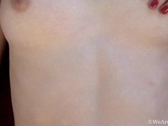 Willow strips from lingerie and stockings to play