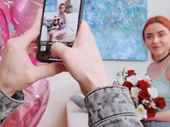 18 años, Acercamiento, Corrida, Coño, Pelirrojo, Ruso, Adolescente, Tetas