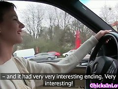 Watch this hot Euro babe get fingered and licked in a car while getting her workout