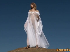 お尻, デカパイ, 気狂い, 裸, 公共, オマンコ, 一人, おもちゃ