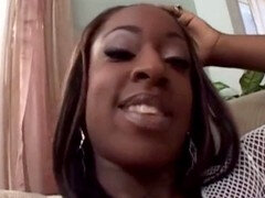 Ebony babe gets roughed up by big black cock