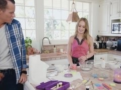 Blonde, Kitchen, Natural tits, Teen