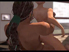 3d, フェラチオ, シーメール, フェラする