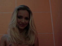 Pissing and cocksucking show from marvelous petite teen