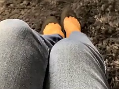 Cute teen enjoys foot fetish
