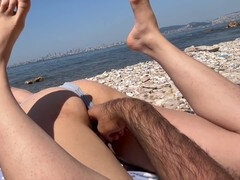 Strand, Vrouw, Orgasme, Openbaar