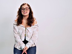 美女, デカパイ, ぽちゃ, 眼鏡, オナニー, オイル, オーガズム, 一人