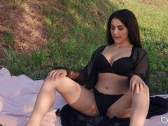 美女, 茶髪の, イタリア人, オナニー, 天然, オマンコ, 一人, おもちゃ