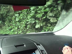 Voiture, Exhib, Jeans, Orgasme, De plein air, Pov, Gicler, Mouillée