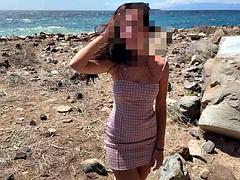 Playa, Rubia, Mamada, Sexo duro, Masturbación, Nudista, Público, Trio