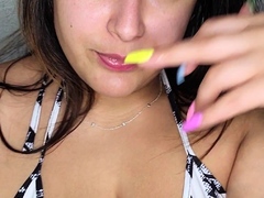 Enthousiasteling, Bruinharig, Mollig, Seksspeelgoed, Dik, Masturbatie, Alleen, Webcamera