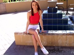 女, Hd, アウトドア, 赤毛, 一人