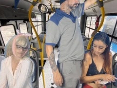 Amateur, Blowjob, Bus, Cum in mouth, Masturbation, Public