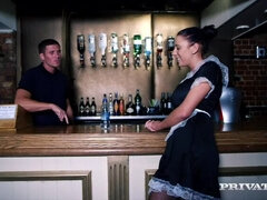 Slutty Maid Jessica Martinez Has Some Fun With a Barman
