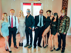 Blond, Pijpbeurt, Bruinharig, Hondjeshouding, Groep, Handbeurt, Masker, Orgie