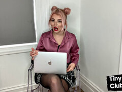 Classy Femdom mocking and laughing at small cock club pictures