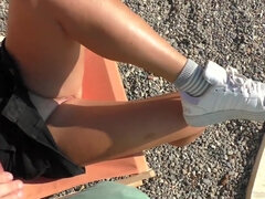 Leie, Blondine, Geile alte tussi, Paar, Handjob, Hardcore, Im freien, Titten