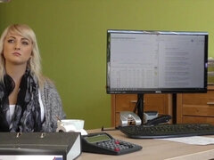 Guy is happy to see MILF in office cause it means sex