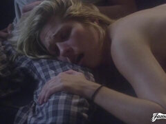 デカ尻, ブロンド, フェラチオ, チン, バック, オマンコ, オッパイの, 濡れ