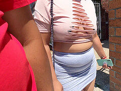 Couple, De plein air, Public, Jupe, Voyeur