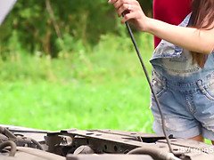 18, 素人, アナル, デカチン, 茶髪の, 車, ティーン, ヴァージン