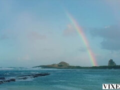 ビキニ, ブロンド, 浮気する, キス, 自然山雀, アウトドア, オマンコ, 馬乗り