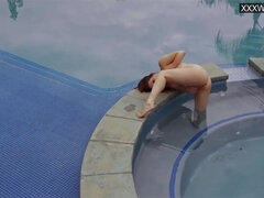 Grote mammen, Blond, Italiaans, Likken, Orgasme, Openbaar, Tiener, Onderwater