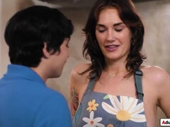 Busty, Mom, Naked, Pussy, Son, Spanish, Stepmom, Sucking