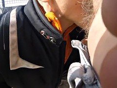 Blasen, Handjob, Reif, Im freien