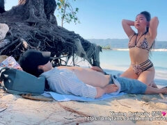 Amateur, Asiático, Playa, Garganta profunda, Estilo perrito, Sexo duro, Japonés, Estudiante